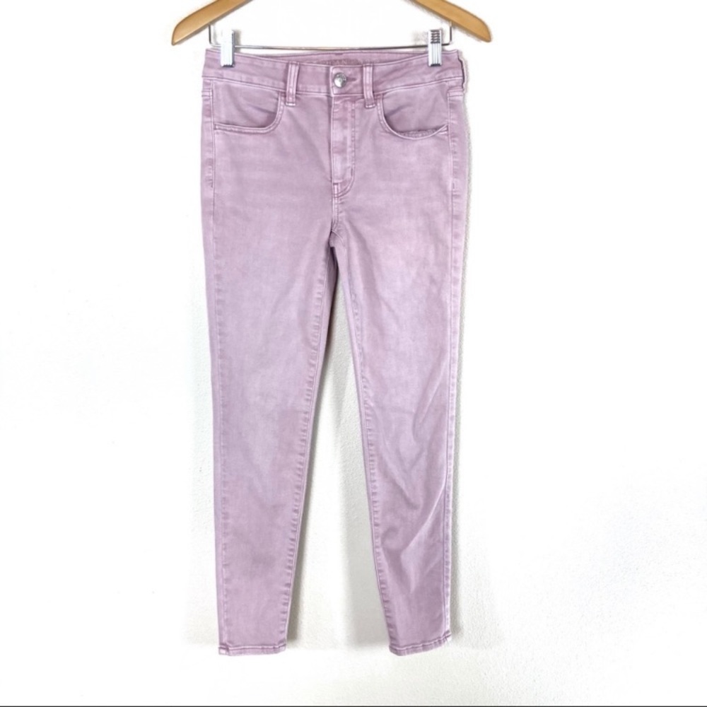 American Eagle AEO Hi-Rise Jegging Skinny Jeans Pink Rose‎ Wash Women’s Sz 6